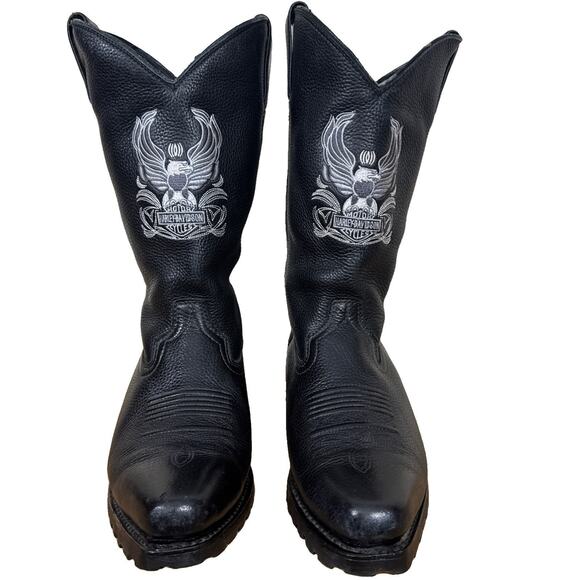 Harley-Davidson Other - Harley-Davidson Leather Motorcycle Boots Men’s Size 11 Black Eagle Western Biker